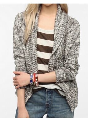 BDG Marled Gray Shawl Collar Sweater